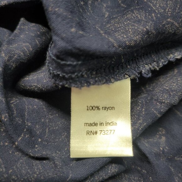 Sonoma Small Blue White Floral Outline Scoop Neck Sleeveless Keyhole Tank Top - Picture 6 of 10